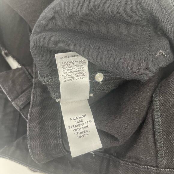 HALE Jeans Denim Size 29 Size Naia High Rise Straight Leg Side Stripes Raven - Picture 6 of 13